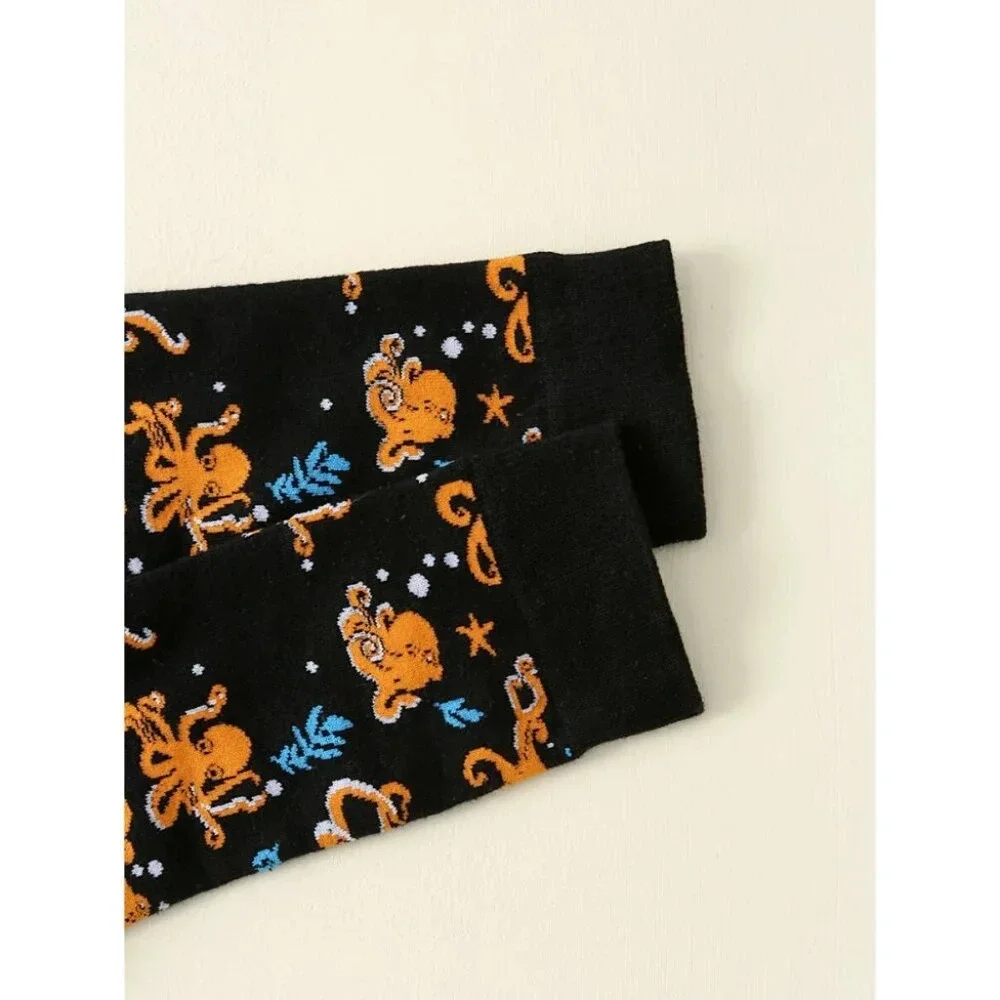 Octopus Pattern Crew Socks for Women